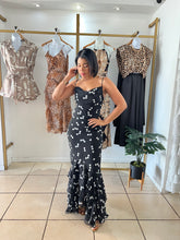 Load image into Gallery viewer, Black white dots maxi dress
