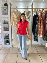 Load image into Gallery viewer, Red Frontal Zipper Top
