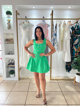 Load image into Gallery viewer, Gia Apple Green Belted Mini Dress
