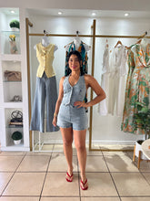 Load image into Gallery viewer, Laura Halter Denim Romper

