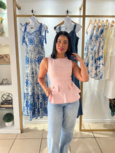 Load image into Gallery viewer, Isis Pink Peplum Top
