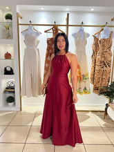 Load image into Gallery viewer, Burgundy Halter Maxi Dress

