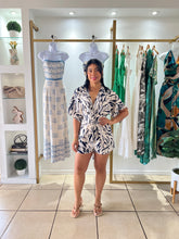 Load image into Gallery viewer, Mia Beige Navy Romper
