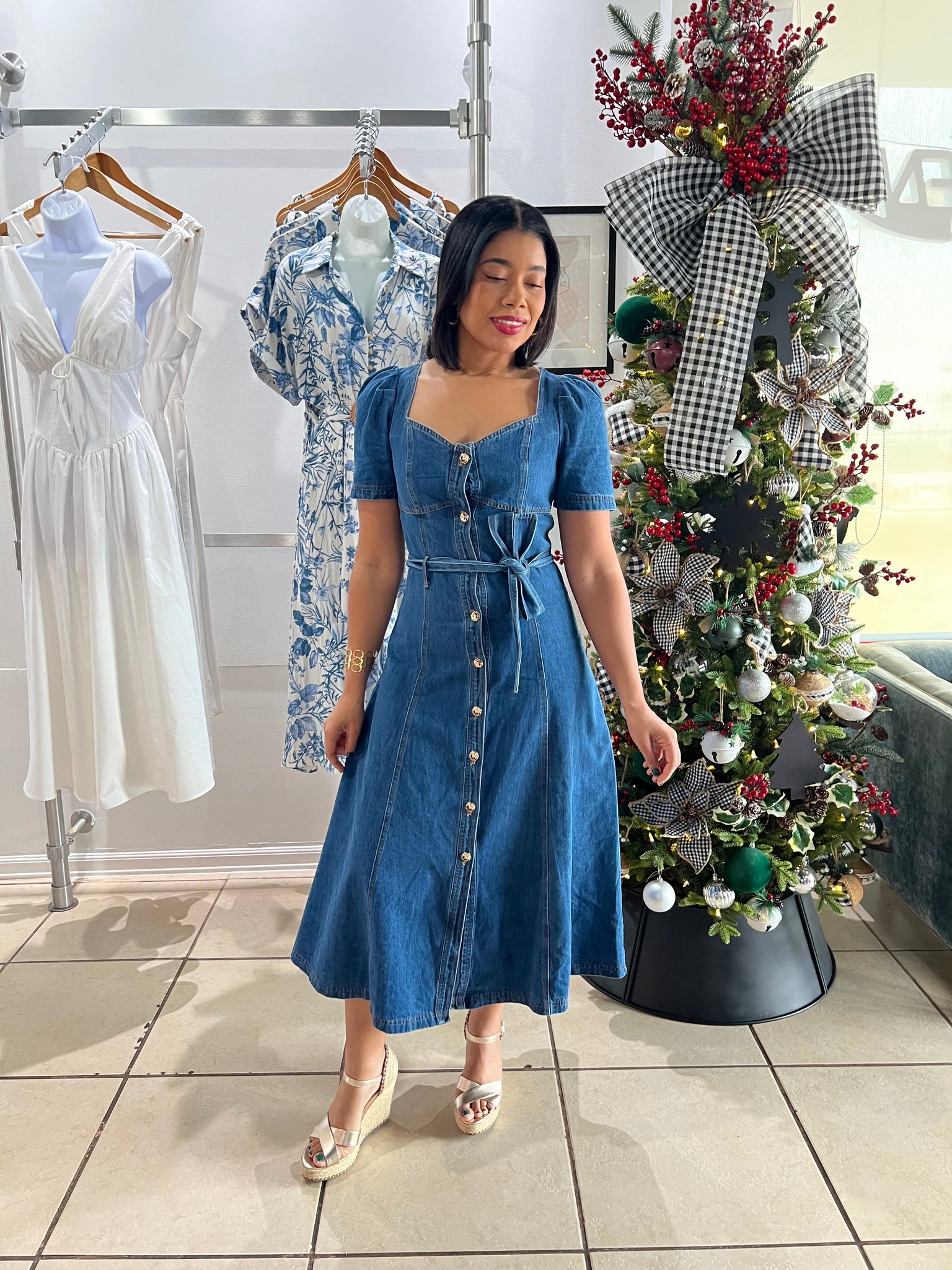 Elena midi denim dress Just Fabulous Boutique Elena midi denim dress Just Fabulous Boutique