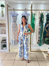 Load image into Gallery viewer, Ale Ivory Royal Blue Pant Set
