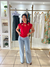 Load image into Gallery viewer, Ada Red Keyhole Detail T-Shirt
