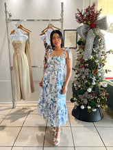 Load image into Gallery viewer, Porcelain blue midi dress
