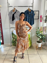 Load image into Gallery viewer, Golden Leopard midi dress
