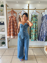 Load image into Gallery viewer, Bow Detail Denim Jumpsuit

