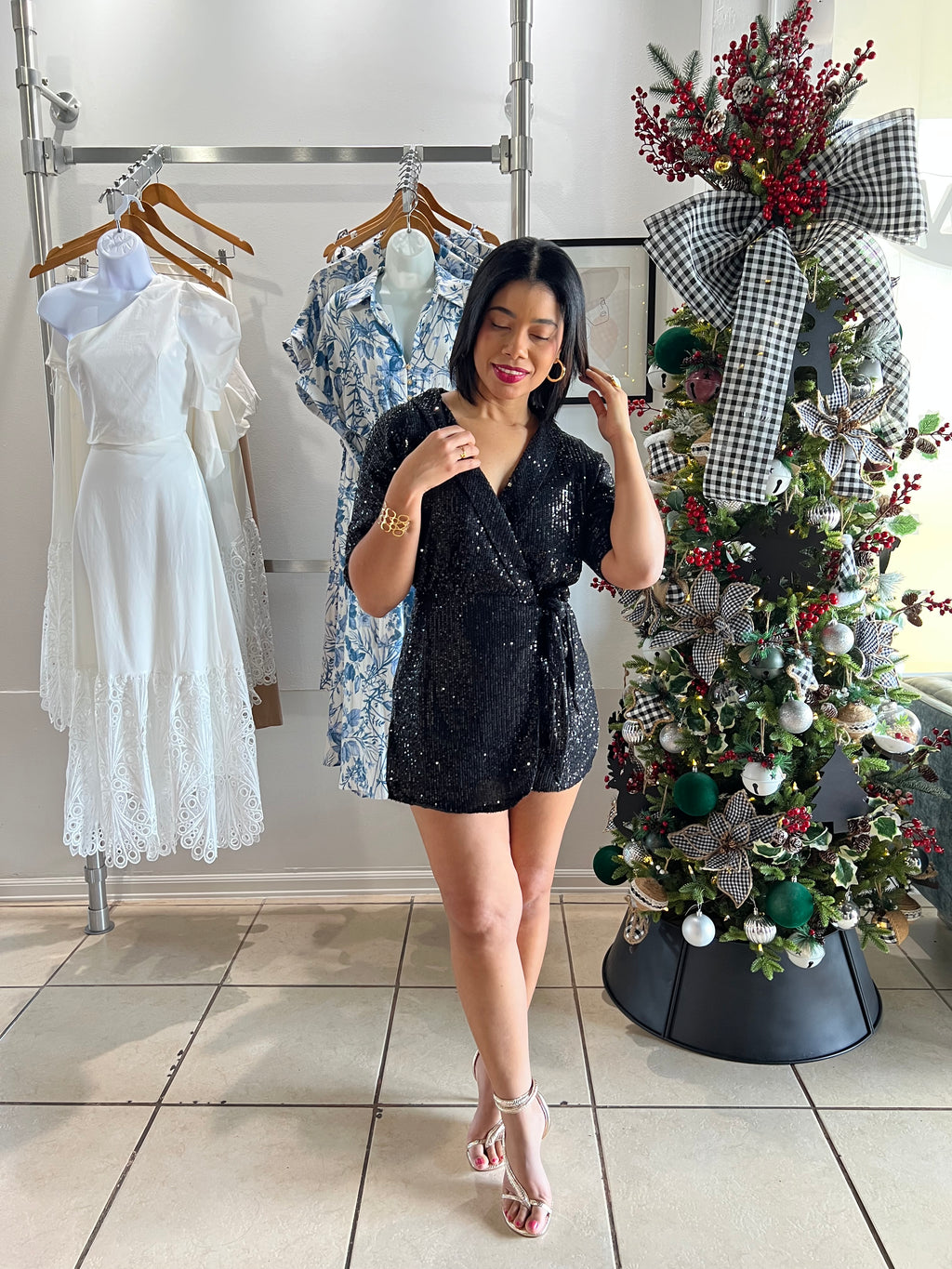 Black tuxedo romper
