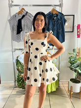 Load image into Gallery viewer, Taupe black dots dress
