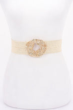 Load image into Gallery viewer, Raffia Metal Buckle Elastic Belt
