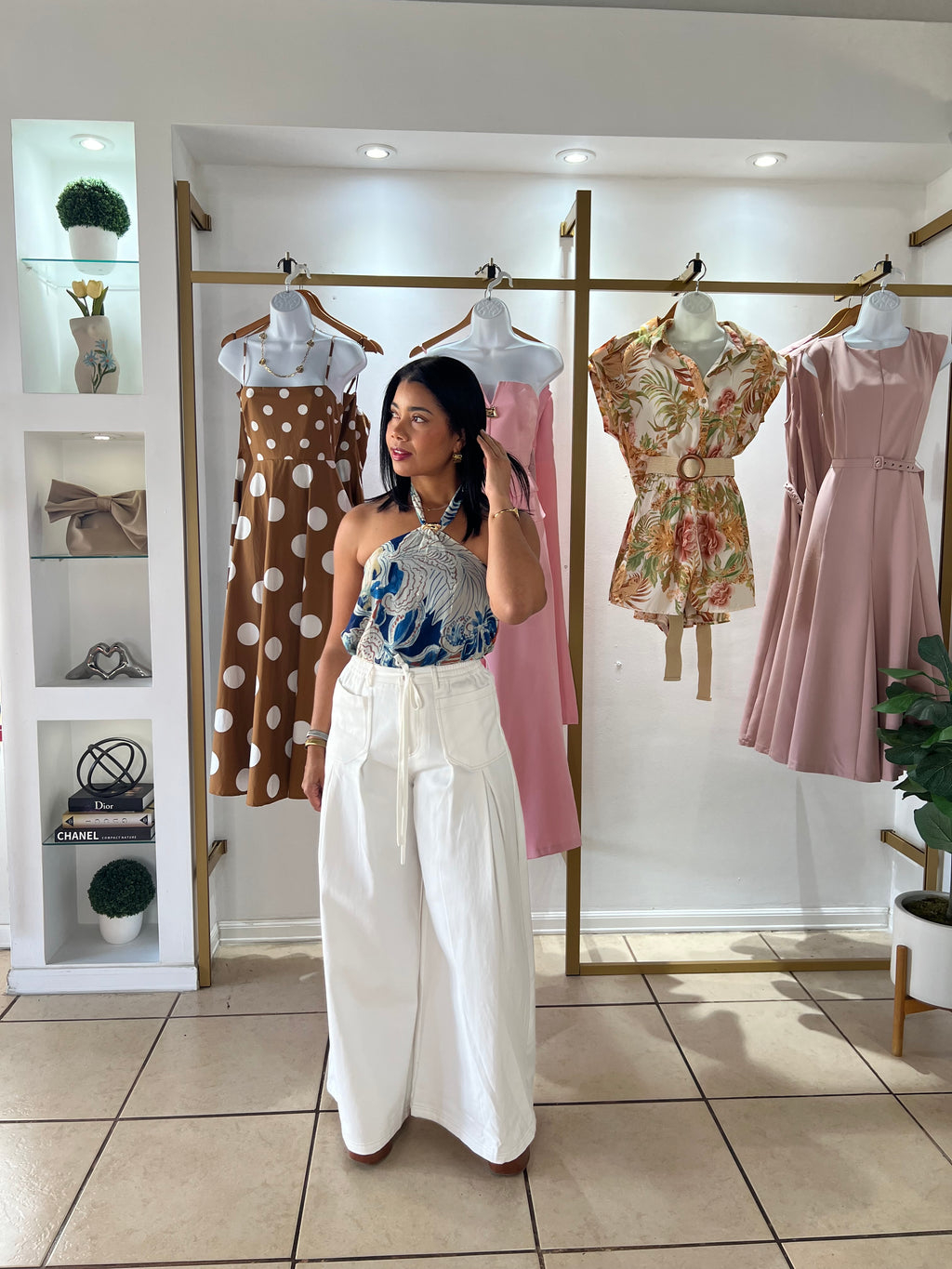 Off White Wide Leg Pant