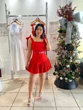 Load image into Gallery viewer, Red bubble hem mini dress
