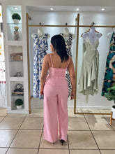 Load image into Gallery viewer, Pink Peplum Top and Wide Leg Pant Set
