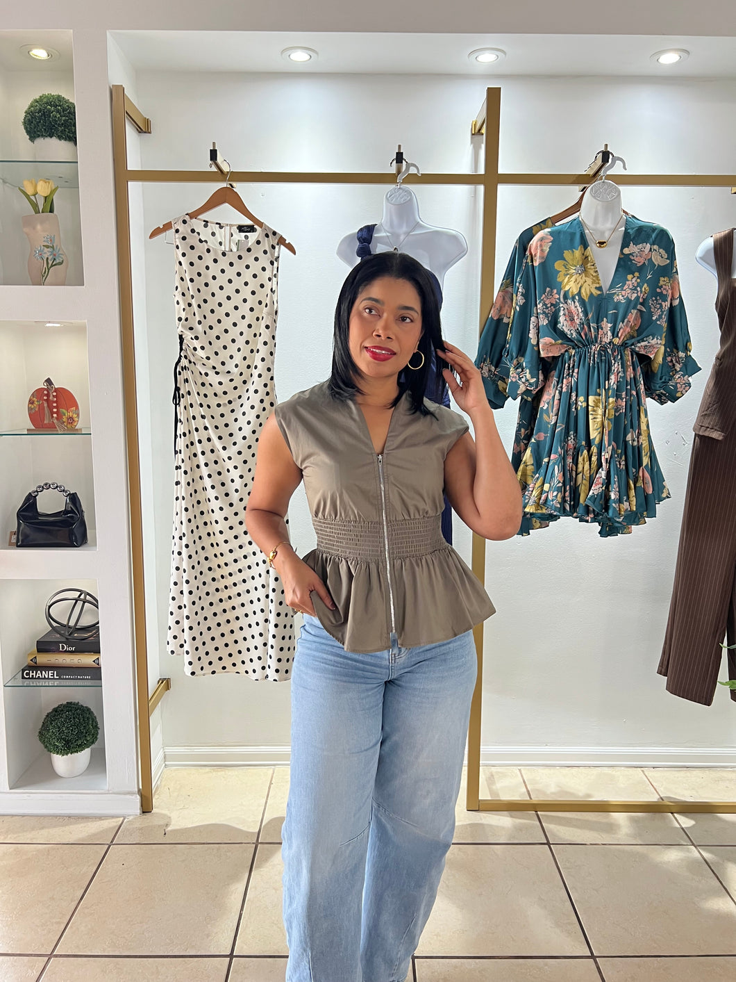 Light Olive Peplum top