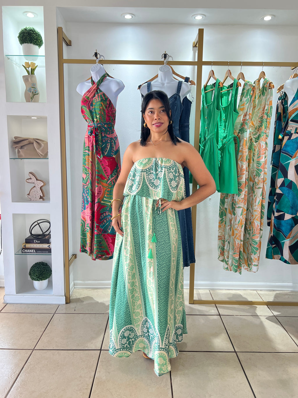 Gaby Ruffle Tube Maxi Dress