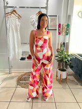 Load image into Gallery viewer, Pink red mosaic jumpsuit
