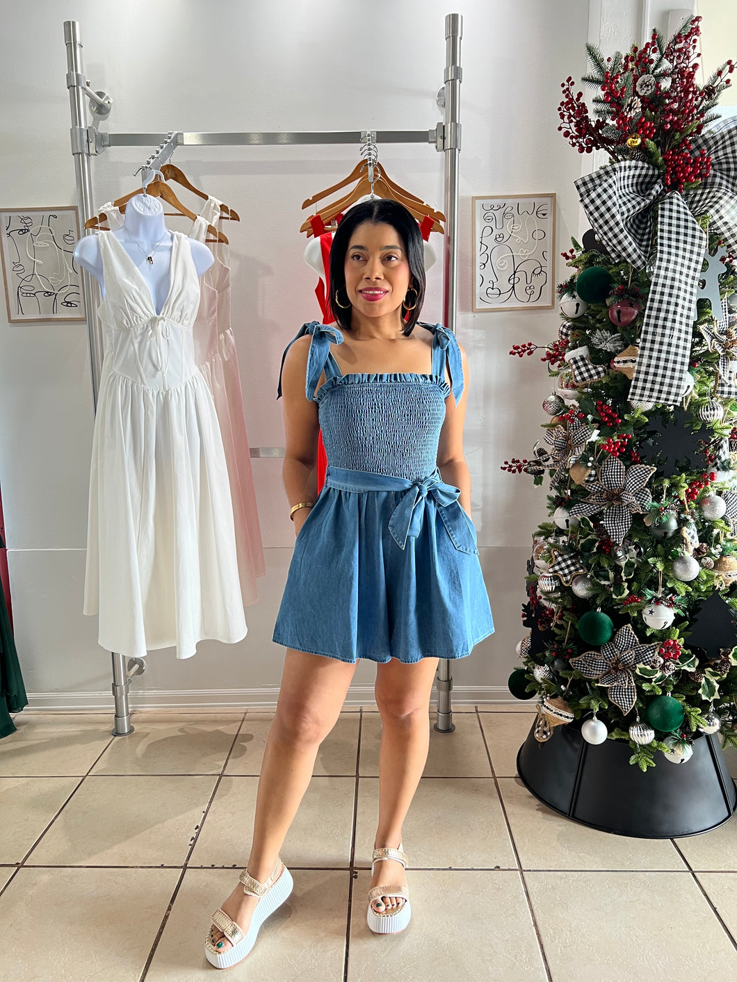 Valentina Chambray Romper