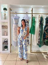 Load image into Gallery viewer, Ale Ivory Royal Blue Pant Set
