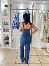 Load image into Gallery viewer, Front Zipper Denim Jumpsuit
