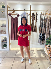 Load image into Gallery viewer, Red Front Pattern Sweater Dress
