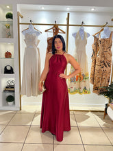 Load image into Gallery viewer, Burgundy Halter Maxi Dress
