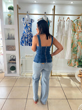 Load image into Gallery viewer, Sweet Denim Peplum Top
