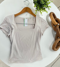 Load image into Gallery viewer, Ecru square neck tee
