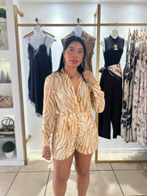 Load image into Gallery viewer, Citrus Zebra Print Romper
