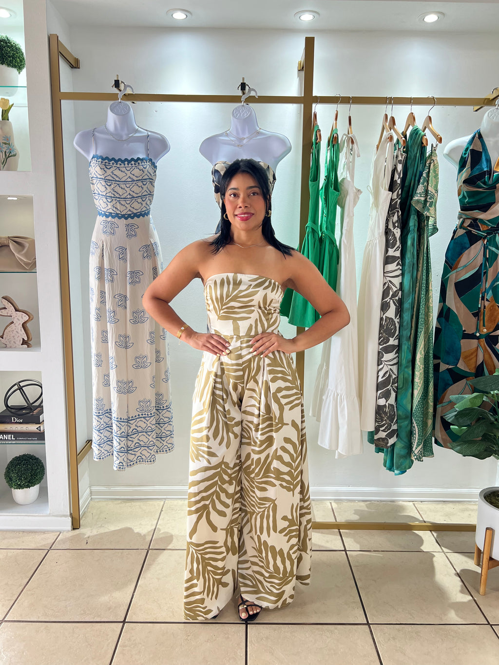 Aria Ivory/Golden Olive Jumpsuit