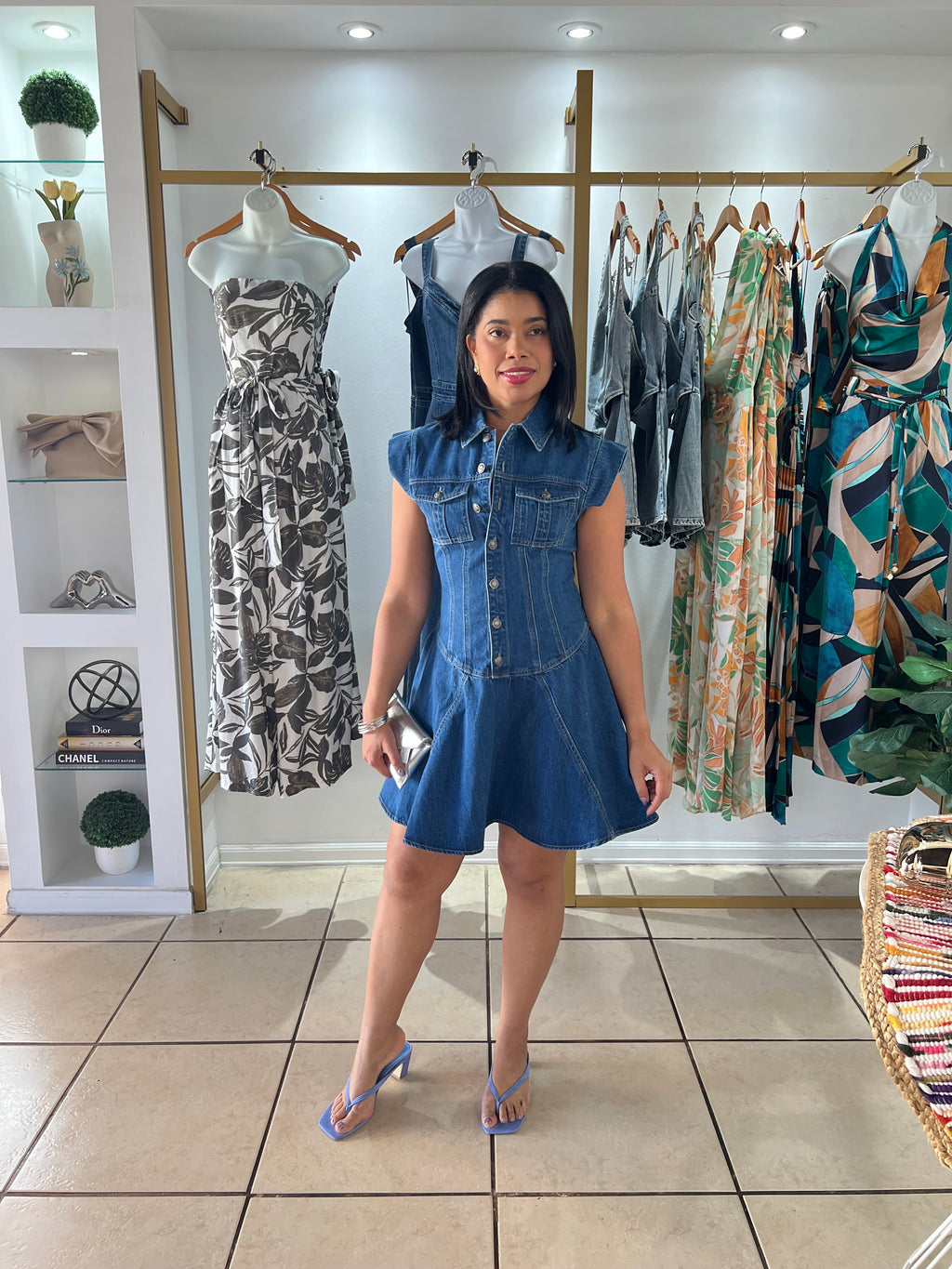 Selene Indigo Denim Mini Dress
