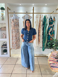 Denim Short Sleeves Top
