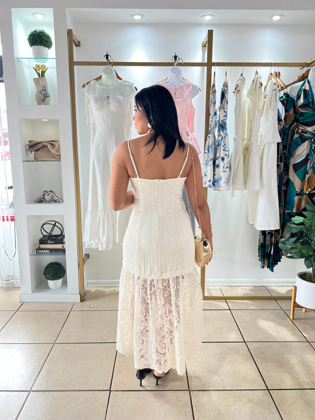 Sienna Lace Trim Midi Maxi Dress