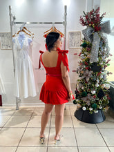 Load image into Gallery viewer, Red bubble hem mini dress
