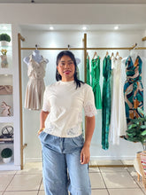 Load image into Gallery viewer, Cream Lace Insert T-Shirt
