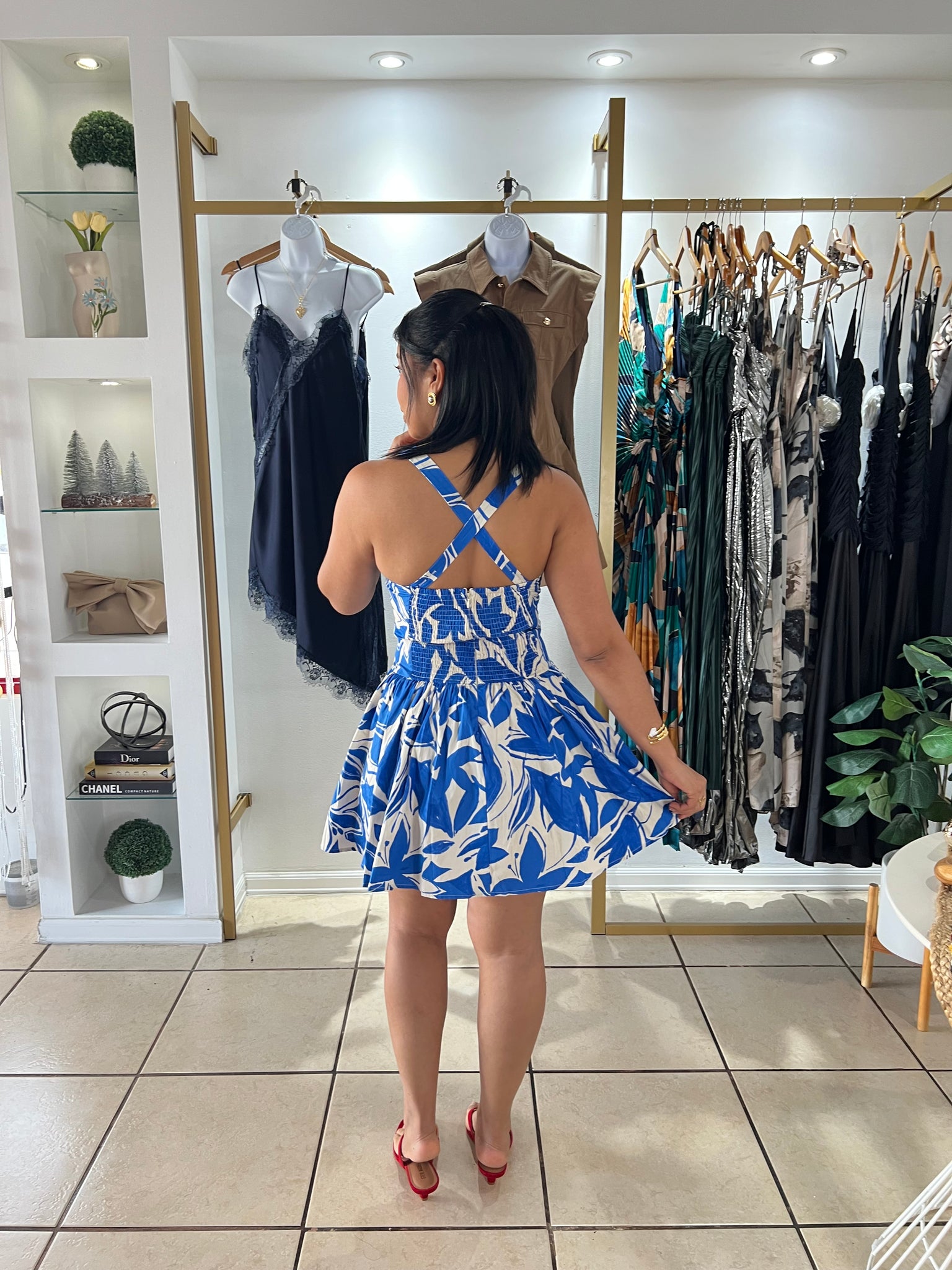 Capri Blue Mini Dress L Capri Blue Mini Dress L