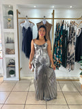 Gunmetal Metallic Maxi Dress