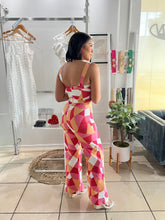 Load image into Gallery viewer, Pink red mosaic jumpsuit
