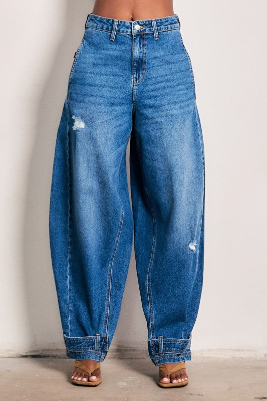 Medium Stone Baggy Jeans