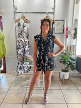 Load image into Gallery viewer, Black Ivory abstract print romper
