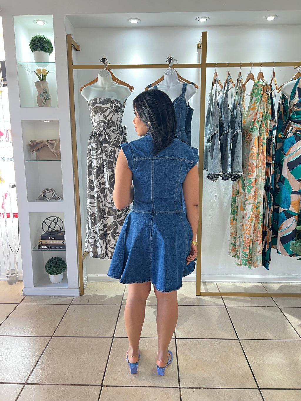 Selene Indigo Denim Mini Dress