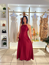 Load image into Gallery viewer, Burgundy Halter Maxi Dress
