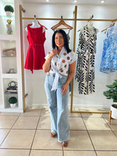 Load image into Gallery viewer, Blue Polka Dots Button Shirt
