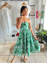 Load image into Gallery viewer, Green tube tie midi dress
