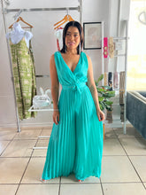 Load image into Gallery viewer, Mint pleated jumpsuit
