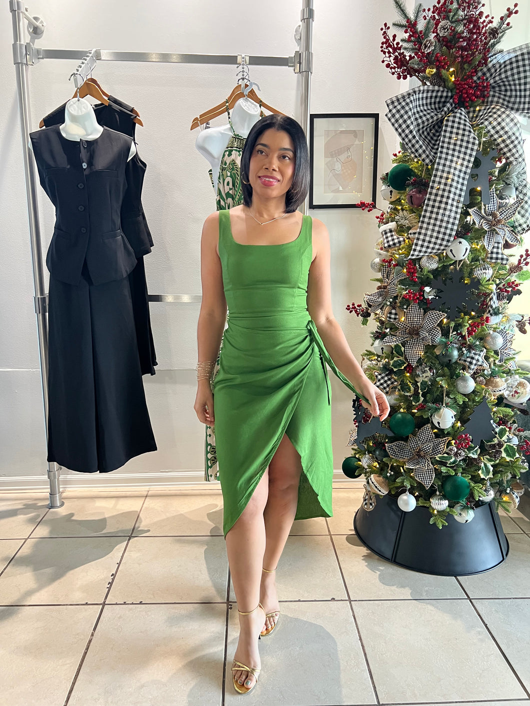 Ibiza green midi dress