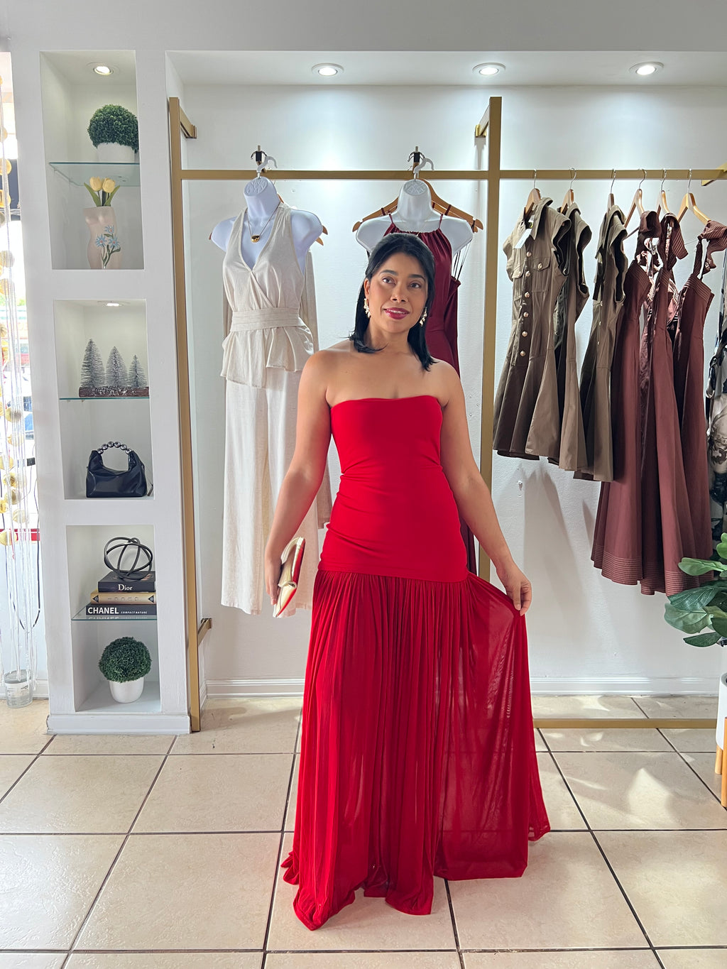 Red Tube Maxi Dress