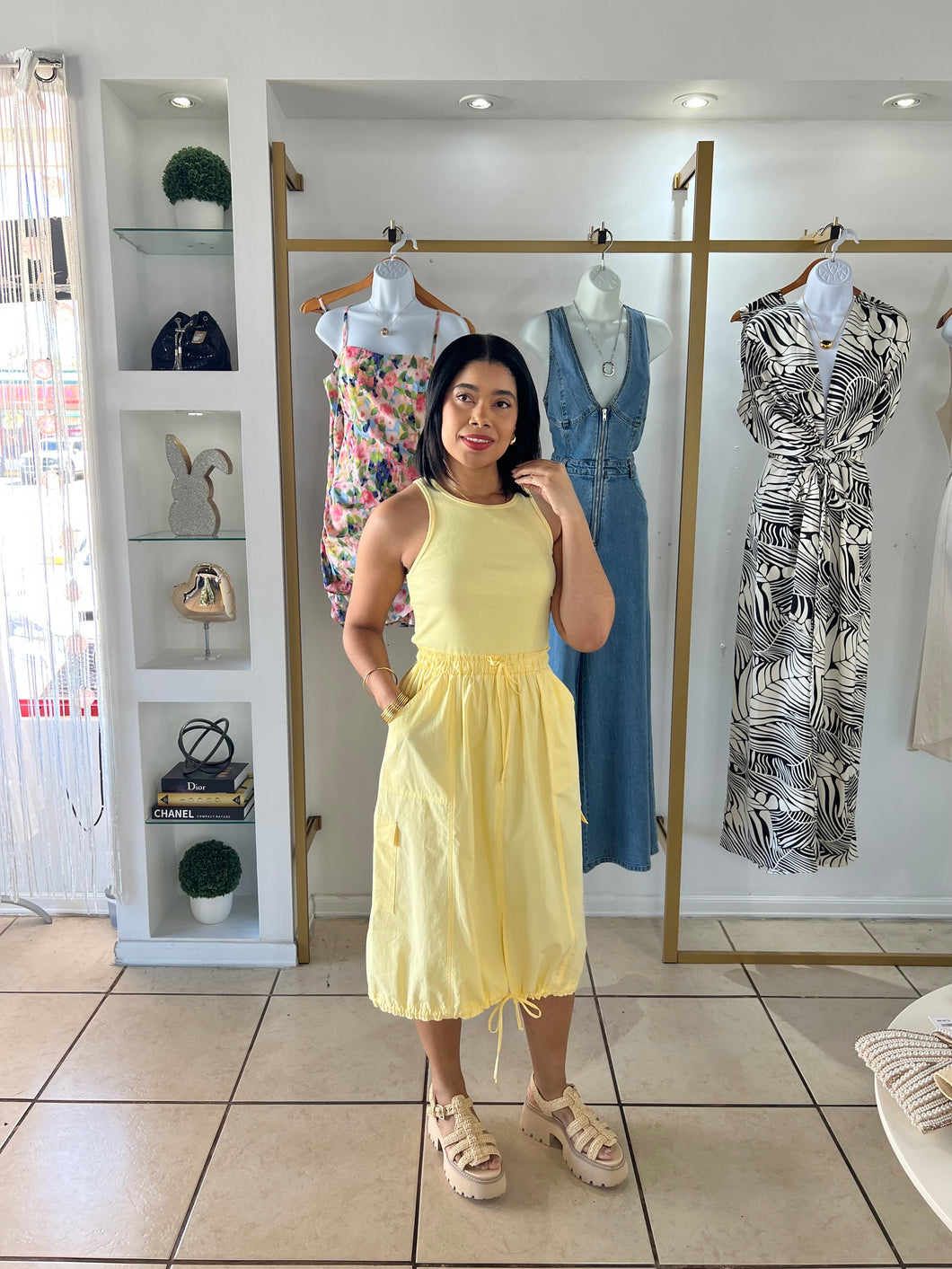 Pastel Yellow Cargo Dress