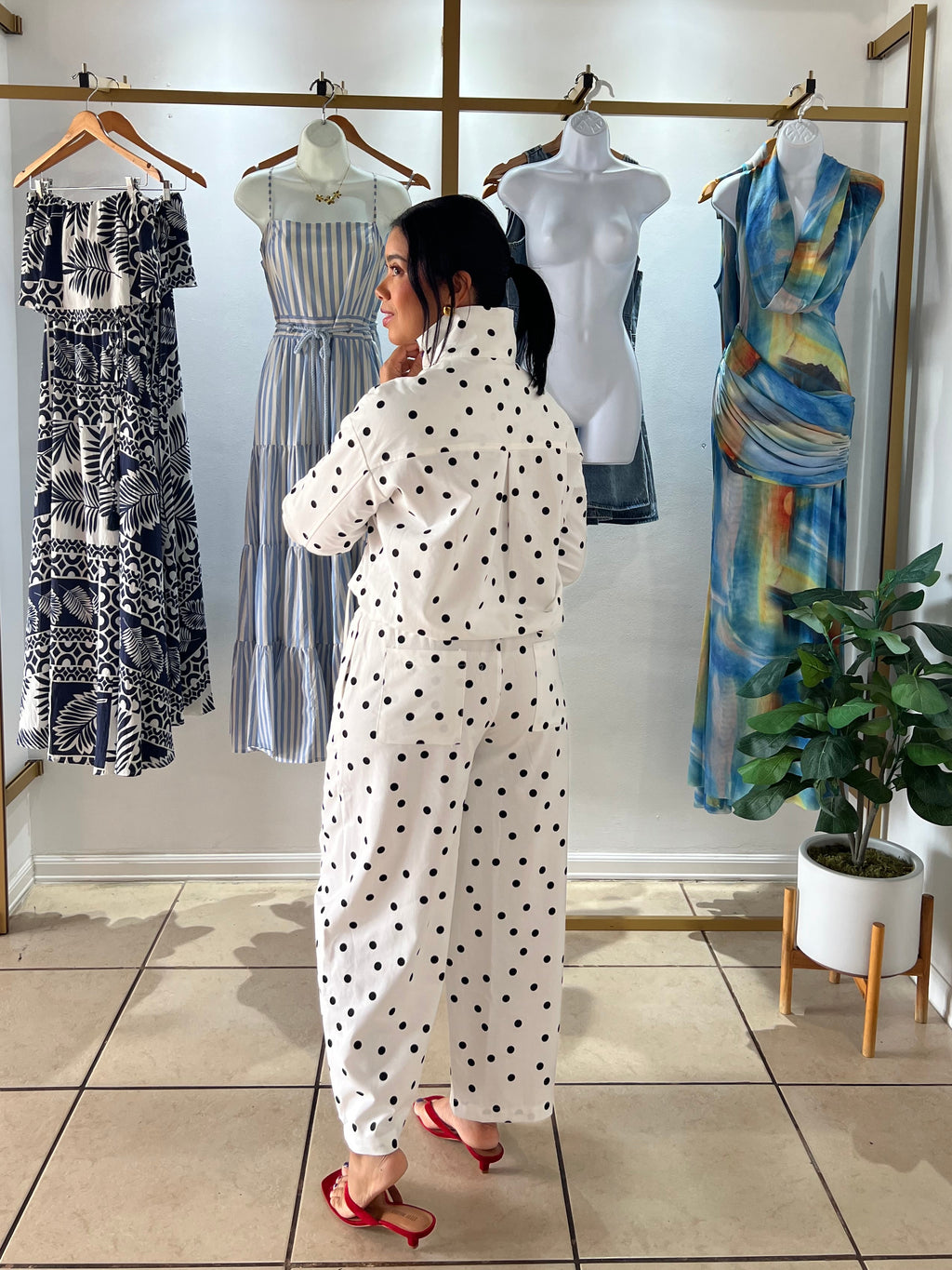 White Polka Dots Shirt & Barrel Pant